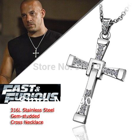 Find More Chain Necklaces Information about "Fast and Furious" Fashion 316L Stainless Steel Cross Necklace with Shining Zircon, Toretto's beloved Pendant Chain Jewelry,High Quality Chain Necklaces from Jewelryfy -Wholesaler on Aliexpress.com Fast And Furious Fashion, Necklace Music, Steel Cross, Meet Friends, Chain Jewelry, Fast And Furious, Chains Jewelry, Men Necklace, Dog Tag Necklace