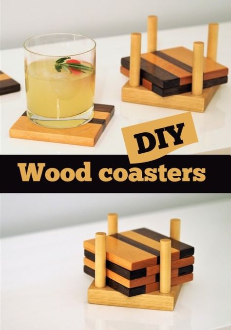 DIY wood coasters | How to make coasters Diy Wood Coasters, Drink Coasters Diy, Wooden Coasters Diy, Wood Coasters Diy, Make Coasters, Coasters Diy, Scrap Wood Crafts, Wood Projects For Beginners, Wood Projects That Sell