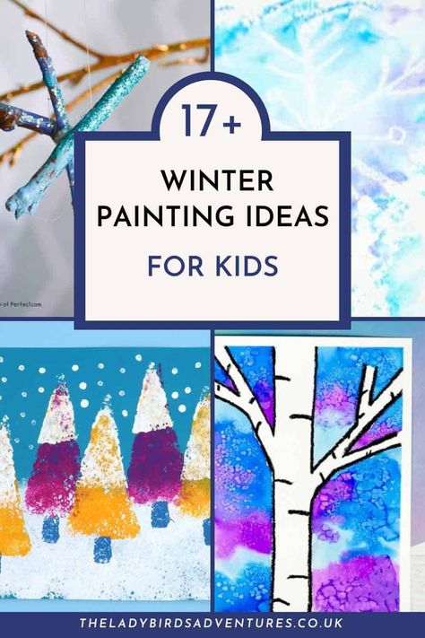 Use these fantastic winter painting ideas for kids to inspire your next art and craft session with kids this season. Winter Toddler Art Projects, Reindeer Painting For Kids, Winter Oil Pastel Art For Kids, Winter Art Watercolor, Winter Murals For Kids, Winter Wonderland Kids Crafts, Winter Kids Painting Ideas, Winter Art For Kids Classroom, Winter Painting Ideas For Kids