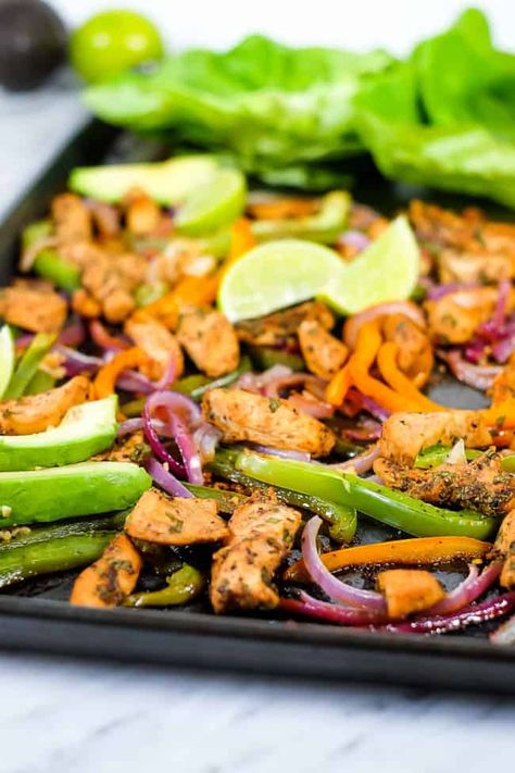 Chicken Fajita Bake, Fajita Bake, Whole30 Sheet Pan, Easy Oven Baked Chicken, Mexican Shredded Beef, Recipe Developer, Baked Chicken Fajitas, Whole30 Chicken, Quick And Easy Meals