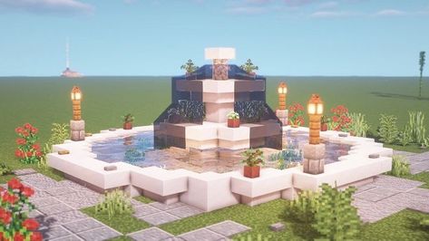 Minecraft Fountain, Construction Minecraft, Minecraft Garden, Minecraft Decoration, Minecraft Structures, Easy Minecraft Houses, Cool Minecraft Houses, Minecraft Room, Cute Minecraft Houses