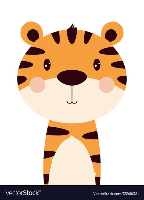 Tiger Clipart, Animal Cartoon, Animal Poster, Cute Tiger, Cute Giraffe Drawing, Jungle Animal Art, Baby Animal Nursery Art, Baby Animal Drawings, Cute Tigers