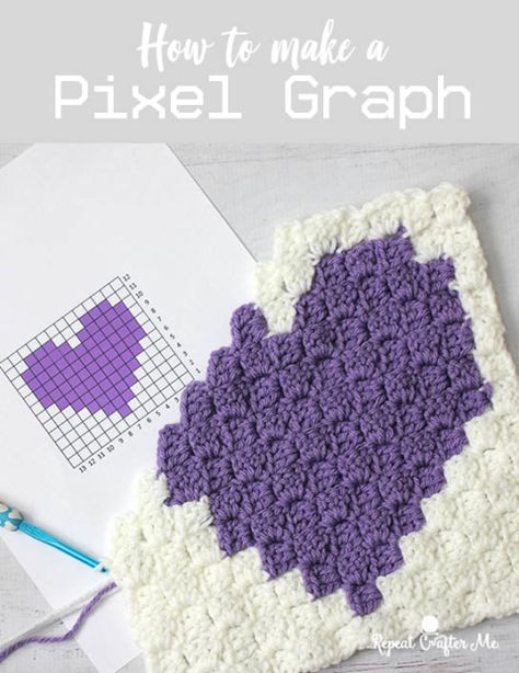 How To Make A Pixel Graph - Repeat Crafter Me Graphghan Crochet, Color Pooling, C2c Blanket, Corner Crochet, Repeat Crafter Me, Corner To Corner Crochet, Graph Crochet, Pixel Crochet, Small Crochet