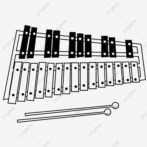 Xylophone Clipart, Piano Clipart, Instrument Illustration, Piano Illustration, Piano Hands, Line Clipart, Toy Piano, Musical Theme, Classical Piano