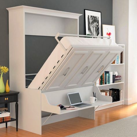 Murphy Bed Ideas, Full Murphy Bed, Murphy Bed Ikea, Murphy Bed Desk, Murphy Wall Beds, Queen Murphy Bed, Space Efficiency, Modern Murphy Beds, Bed With Desk