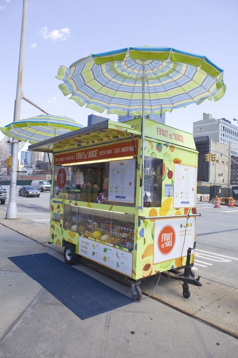 Food Cart Design Street, Smoothie Cart, Smoothie Truck, Vendor Cart, Coffee Food Truck, Food Vendor, Food Trailer For Sale, Pizza Truck, Midtown Nyc