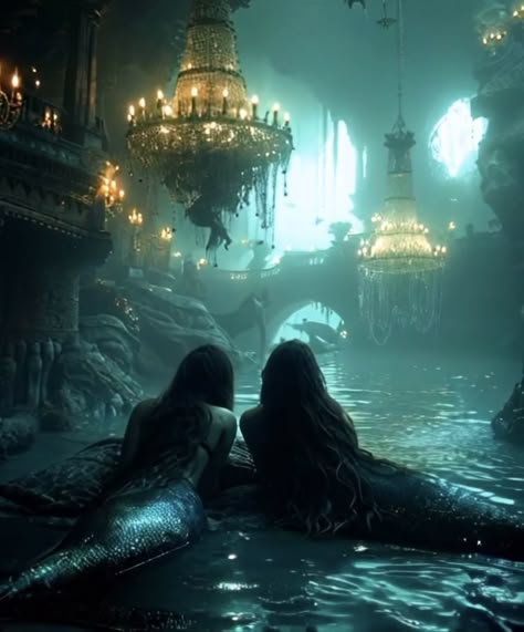 Dark Mermaid Aesthetic Wallpaper, Mermaid Tails Aesthetic, Siren Pfp, Water Fairy Aesthetic, Dark Siren Aesthetic, Mermaid City, Siren Creature, River Mermaid, Teal Mermaid Tail