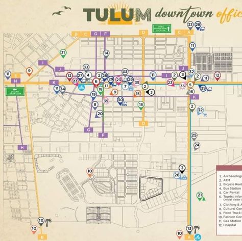 Tulum Launches First-Ever Tourist Map Highlighting Top Attractions Tulum Food, Tulum Cenotes, Cenotes Tulum, Map Ideas, Cancun Vacation, Small Boutique Hotels, Tulum Ruins, Caribbean Vacation, Tourist Map