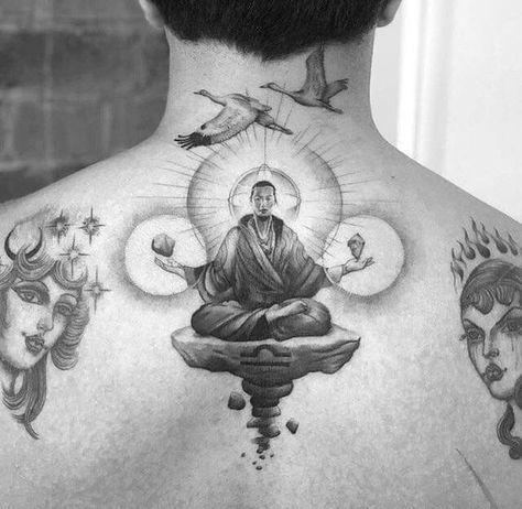 Monk Tattoo Design, Monk Tattoo, Meditation Tattoo, Buddhist Tattoo, Buddha Tattoo Design, Buddha Tattoos, Kunst Tattoos, Tattoo Reference, Buddha Tattoo