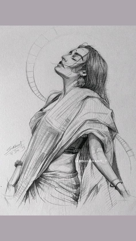 Figure Poses Sketch, Drawing And Sketching Ideas, Women Sketches Pencil, Doodle Illustration Art, Rapid Sketches Of Human, Women Figure Sketch, Saraswati Pencil Sketch, Indian Women Sketch, Pen Sketches Aesthetic