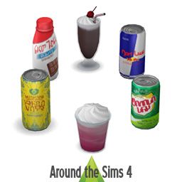 Around the Sims 4 | Custom Content Download | Appliance, food & drinks Sims 4 Cc Drinkable Drinks, Sims 4 Cc Energy Drinks, Sims 4 Soda Cc, Sims 4 Energy Drink Cc, Sims Bar, Around The Sims 4, The Sims 4 Custom Content, Japanese Drinks, Cool Drinks