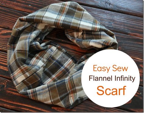 Easy Sew Flannel Infinity Scarf Dog Infinity Scarf, Fleece Scarves, Scarf Sewing, Infinity Scarf Tutorial, Sewing Ideas Clothes, Sewing Scarves, Infinity Scarfs, Fall Sewing, Sewing Fashion