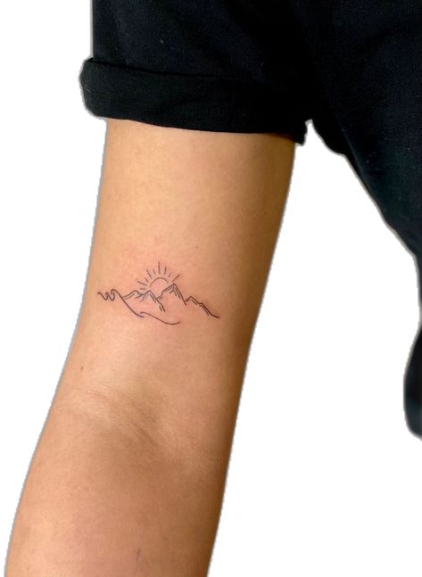 Mountain And Waves Tattoo, Wave Mountain Tattoo, Waves And Mountains Tattoo, Mountain And Wave Tattoo, Wave And Mountain Tattoo, Wave Tattoo, Mountain Tattoo, Waves Tattoo, Minimal Tattoo