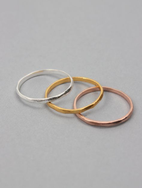 PRISM Band Stacking Rings, Set of 3 by LoveBohemians on Etsy Stacking Rings Silver, Stacking Rings Gold, Bohemia Design, Jewellery Card, Embossed Jewelry, Rings In Silver, Rose Gold Rings, Cotton Gift Bag, Handmade Fair