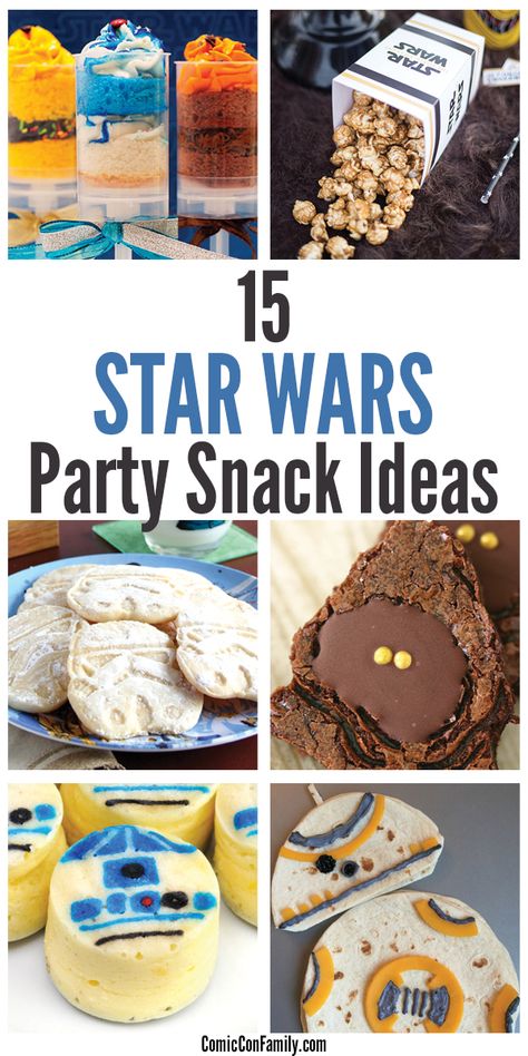 Looking for DIY Star Wars Party Snack Ideas? We've compiled a list of the best party snacks that you can make for a special birthday, celebration, or for the ultimate Star Wars movie night! Star Wars Donut Ideas, Star Wars Themed Charcuterie Board, Star Wars Marathon Food, Star Wars Snack Ideas, Star Wars Day Food, Star Wars Appetizers, Star Wars Desserts, Star Wars Movie Night, Star Wars Charcuterie Board