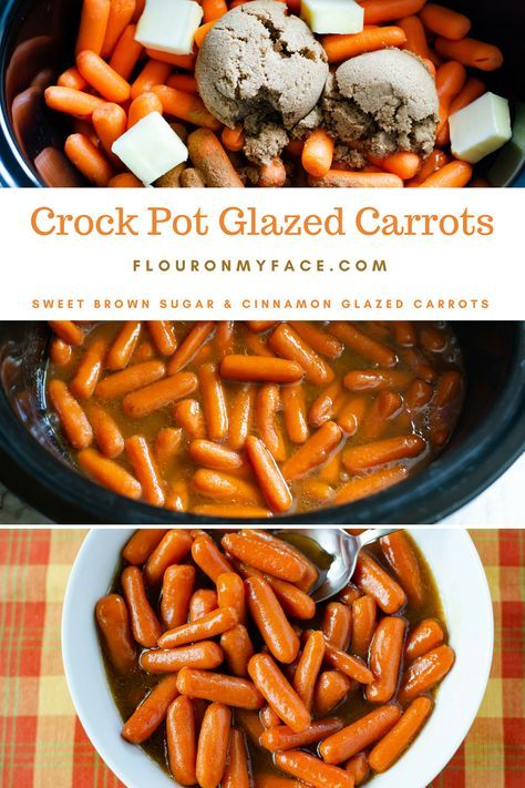 Crock Pot Glazed Carrots with Brown Sugar and Cinnamon via @FlourOnMyFace Carrots With Brown Sugar, Crockpot Glazed Carrots, Crockpot Carrots, Carrots Side Dish, Glazed Carrots Recipe, Honey Glazed Carrots, Honey Glazed, Glazed Carrots, Carrot Recipes