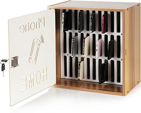 Cell Phone Jail, Phone Lock Box, Locking Storage Cabinet, Electronics Storage, Classroom Storage, Key Storage, Diy Classroom, Cell Phone Stand, Pocket Chart