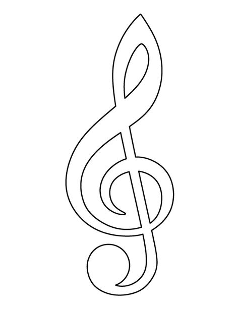 Treble clef pattern. Use the printable outline for crafts, creating stencils, scrapbooking, and more. Free PDF template to download and print at http://patternuniverse.com/download/treble-clef-pattern/ Not Musik, Stencils Printables, String Art Patterns, Paper Embroidery, Stencil Patterns, Quilling Patterns, Scroll Saw Patterns, Treble Clef, Musical Note