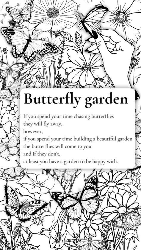 #blackandwhite #butterfly #butterflies #quotes #garden Butterfly Garden Quote, Buterfluffy Quotes, Butterflies Quotes, Quotes 2025, Book Cover Page, Butterfly Books, Butterfly Quotes, A Walk In The Woods, Garden Quotes