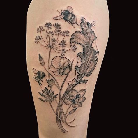 Milkweed Tattoo, Screw Tattoo, Oak Leaf Tattoos, Tattoo Smart, Wildflower Bouquet, Feminine Tattoos, Custom Tattoo, Like Instagram, Black And Grey Tattoos