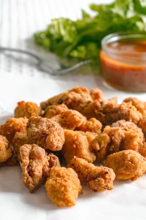 Actifry Popcorn Chicken Recipe | Hint Of Helen Kfc Popcorn Chicken Recipe, Kfc Popcorn Chicken, Kfc Chicken Recipe, Actifry Recipes, Popcorn Chicken Recipe, Chicken Snacks, Kfc Chicken, Guilt Free Snacks, Popcorn Chicken