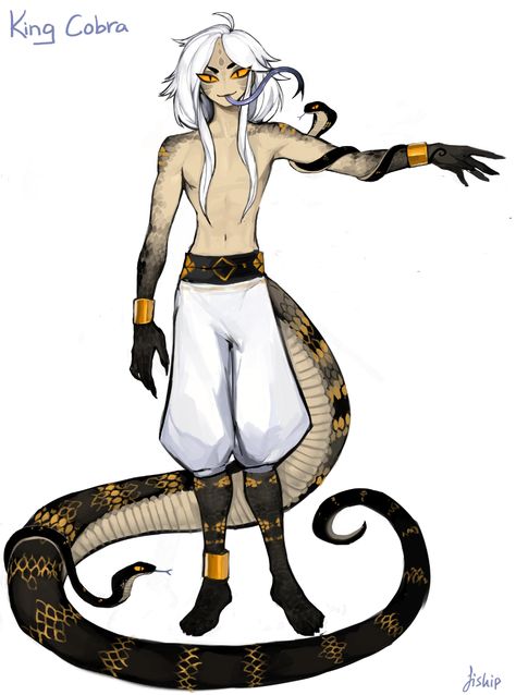 Snakes Character Design, Snake Male Character, Naga Male Snake, Reptile Character Design, Naga Oc Male, Snake Character Design Male, How To Draw Snakes, Monster Oc Male, Naga Male