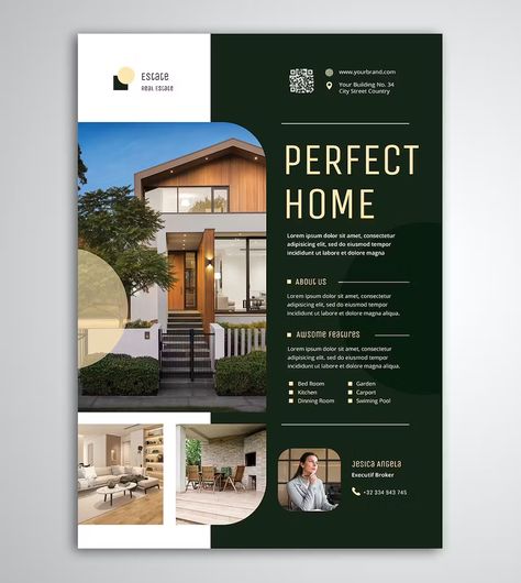 Home Property Flyer Template PSD Airbnb Poster Design, Apartment Flyers Marketing, Marketing Services Flyer, House For Rent Poster, Airbnb Flyer Design, Real Estate Pamphlet Design, Apartment Flyer Design, Posters Templates Design, House For Sale Poster