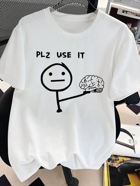 White Casual Collar Short Sleeve Polyester Animal,Cartoon,Letter  Embellished Slight Stretch  Teen Boys Clothing Boys Summer Fashion, Teen Boy Outfits, Graffiti Prints, Funny Outfits, Animal Cartoon, College Style, Teenage Boys, Fall 2022, Summer Boy