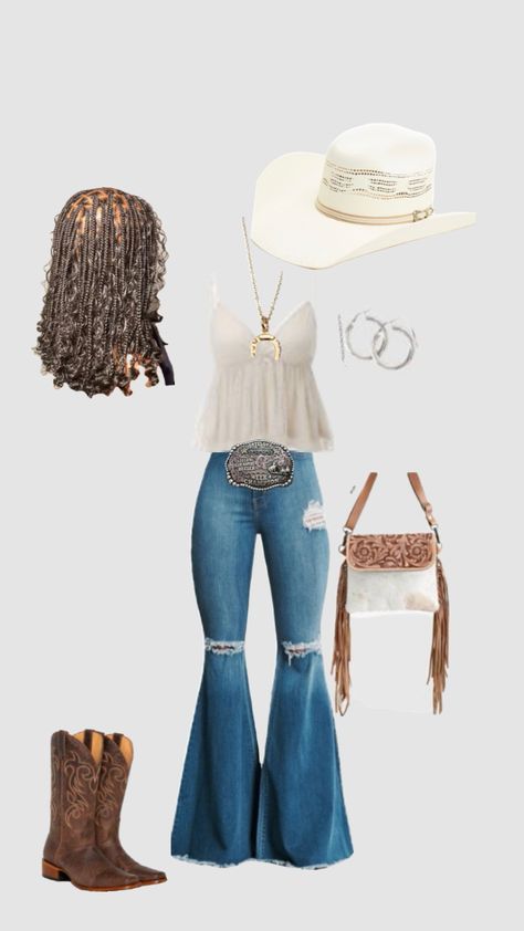 Latina Cowgirl Outfits, Western Wear Outfits, Cowgirl Outfits, White Hat, Western Wear, Cowboy, Outfit Ideas