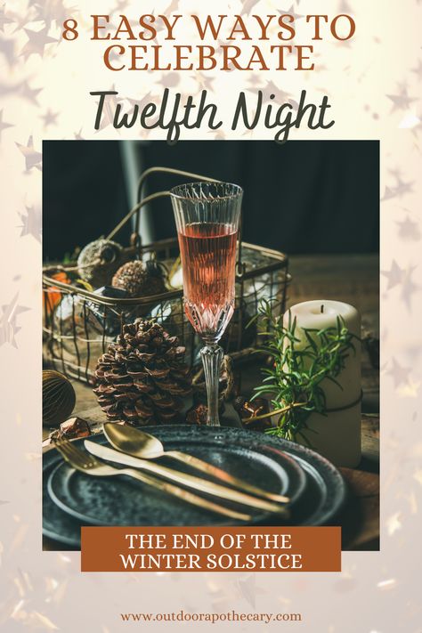 Celebrating Twelfth Night is all about the end of the Solstice Season and welcoming back the light. Here are 8 easy ways for celebrating Twelfth Night. Wassail Recipe Easy, Outdoor Apothecary, Winter Solstice Party, Wassail Recipe, Loreena Mckennitt, Solstice Party, Greg Lake, Happy Winter Solstice, Twelfth Night