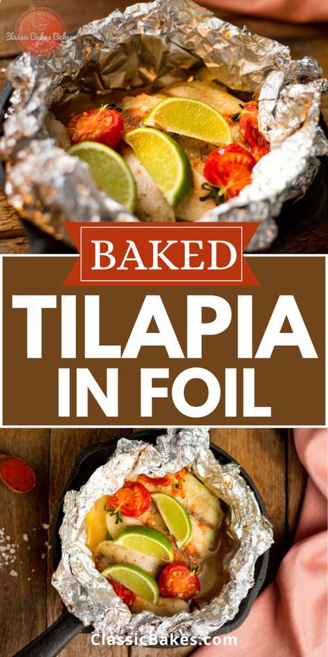 Health experts recommend twice-weekly consumption of fish, with tilapia being a milder, slightly sweeter alternative. Baking tilapia in foil efficiently infuses fresh herbs and seasonings, making it a flavorful and easy-to-clean dish. Talapia Ideas Easy, Tilapia In Foil, Tilapia Dinner Ideas, Tilapia Recipes Baked, Best Tilapia Recipe, Tilapia Dinner, Oven Baked Tilapia, Baked Tilapia Recipes, Bread Pull Apart Recipes