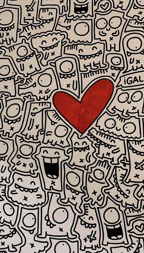 Doodle Art Wallpaper, Wall Doodles, Doodles Wallpaper, Doodle Wall, Doodle Characters, Doodle Illustration, Cute Doodle Art, Kawaii Doodles, Doodle Art Designs