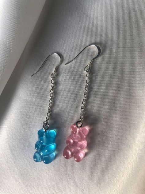 Y2k Jewellery, Cute Jewellery, Pink Chain, Egirl Aesthetic, Chain Drop Earrings, Kawaii Earrings, Funky Earrings, Diy Bracelets Easy, Earrings Trendy