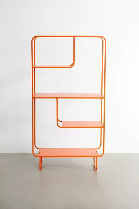 UO Home: Décor + Furnishings | Urban Outfitters Alana Bookshelf, 60s Decor, Narrow Storage, Fun Living Room, Furniture Apartment, Metal Bookshelf, Storage Console, Uo Home, Retail Shelving