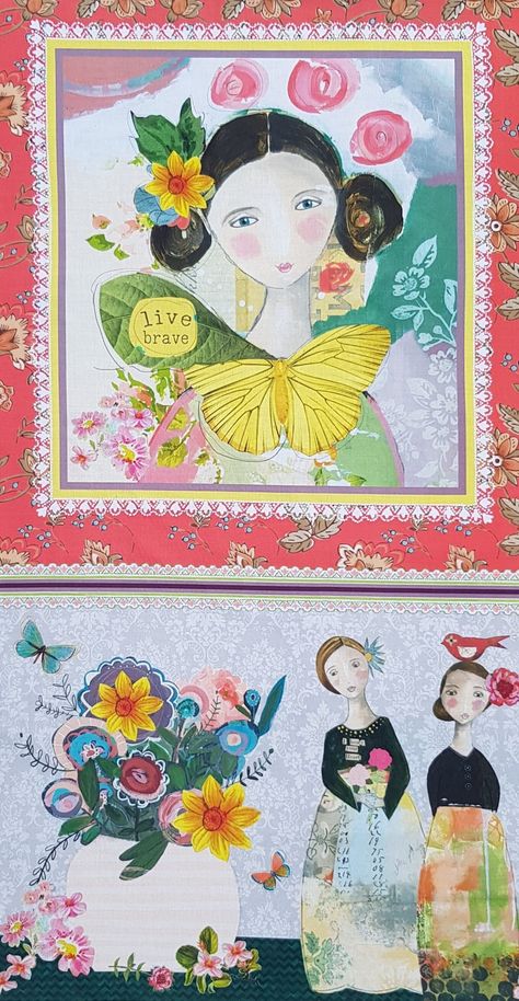 Kelly Rae Roberts for Benartex a Beautiful Life - Etsy Kelly Rae Roberts, Deeper Meaning, A Beautiful Life, Quilt Stores, Quirky Art, Precut Quilts, Collage Vintage, Panel Quilts, Best Images