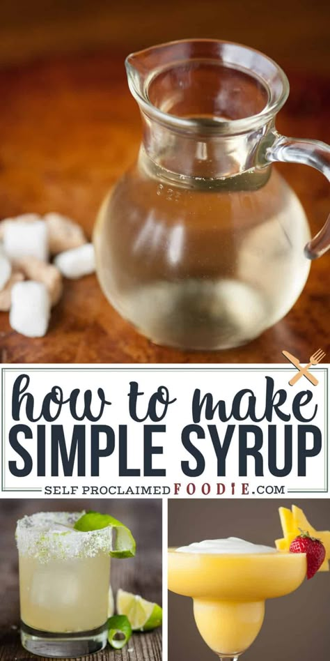 Simple Syrup For Cocktails, Syrup For Cocktails, Simple Syrup Cocktails, Simple Syrup Recipes, Make Simple Syrup, Homemade Syrup, Boozy Drinks, Classic Kitchen, Cocktail Drinks Recipes