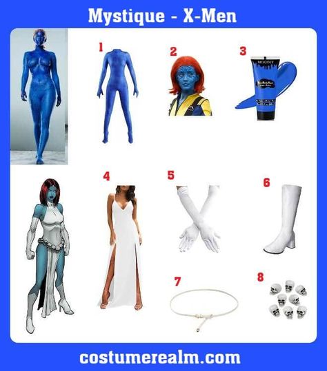 How To Dress Like Mystique Costume Guide For Halloween & Cosplay Mystic Costume Xmen, Mystique Cosplay, Mystique Xmen, Mystique Costume, Group Cosplay, Men Cosplay, Costume Guide, Easy Diy Halloween Decorations, Diy For Men