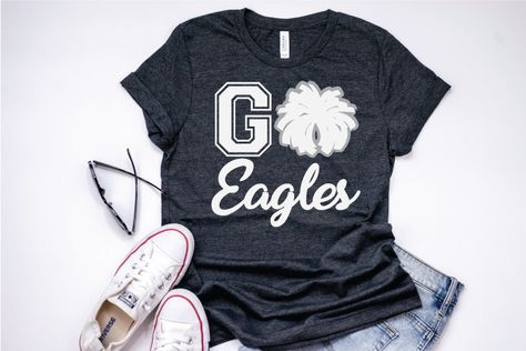 Eagles shirts Fall Friday, Cheerleading Ideas, Cheerleading Coach, Cheer Football, Cheerleading Coaching, Cheer Gear, Varsity Cheer, Tailgate Shirt, Cheerleading Shirts