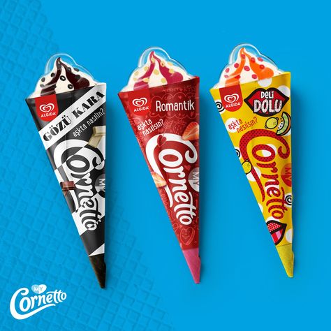 My Cornetto on Packaging of the World - Creative Package Design Gallery Cornetto Ice Cream, Cookies And Cream Ice Cream, Ice Cream Packaging, Luxury Packaging Design, Creative Package Design, Ice Cream Design, Cream Ice Cream, Ice Cream Brands, Creative Package