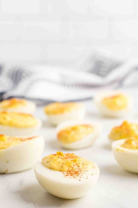 Traditional Southern Deviled Eggs are just about perfect for any party, barbecue, or holiday. This classic recipe is easy and delicious! https://www.lanascooking.com/deviled-eggs/ Devilied Eggs, Deviled Eggs Recipe Best, The Best Deviled Eggs, Egg And Grapefruit Diet, Deviled Eggs Recipe Classic, Devilled Eggs, Stay At Home Chef, Best Deviled Eggs, Deviled Eggs Classic