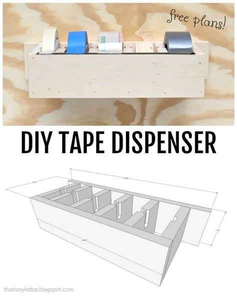 diy tape dispenser free plans Garage Store, Garage Designs, Workshop Plans, Diy Tape, Trim Router, Workshop Organization, Garage Storage Organization, Diy Workshop, Organization Diy