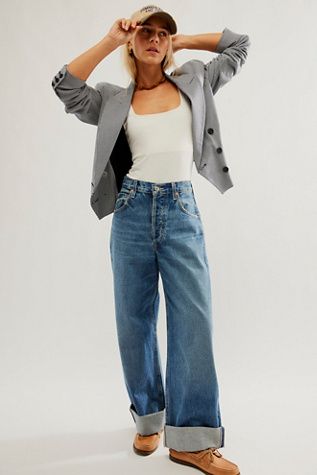 Citizens of Humanity Ayla Baggy Cuffed Crop Jeans | Free People Cuffed Jeans Outfit, Cropped Jeans Outfit, Cropped Outfits, Everyday Casual Outfits, Perfect Denim, Ankle Length Jeans, All Jeans, Citizens Of Humanity Jeans, Free People Denim