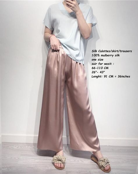 Wide Leg Silk Pants, Silk Palazzo Pants, Silk Bralette, Silk Wide Leg Pants, Silk Bra, Dressing Gowns, Pants Skirt, Pants Loose, Silk Trousers