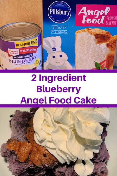 Angel Food Blueberry Dessert, Blueberry Angel Food Dump Cake, Angel Food Cake With Blueberries, Two Ingredient Angel Food Cake Recipes, Blueberry Angel Food Cake Recipes, 2 Ingredient Angel Food Cake, Ww Angel Food Cake Recipes, Ww Cake Recipes, Weight Watchers Angel Food Cake Recipes