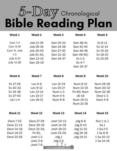 5 Day Bible Reading Plan- Chronological or Traditional Chronological Bible Reading Plan, Chronological Bible, Bible Study Printables, Bible Resources, Free Bible Study, Bible Study Plans, Devotional Journal, Bible Study Guide, Free Lesson Plans