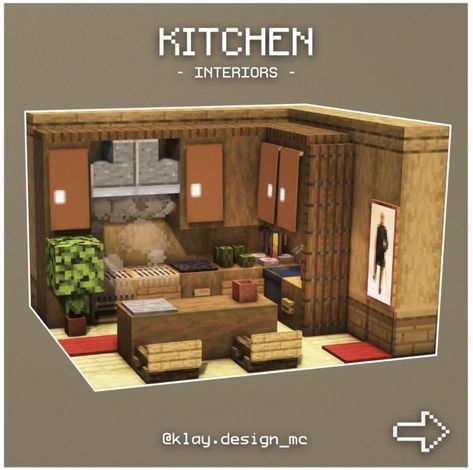 Minecraft Interior Ideas, Interior Design Minecraft, Minecraft House Decor, Minecraft House Interior, Minecraft Kitchens, Minecraft Houses Interior, Minecraft Kitchen Ideas, Minecraft Interior, Minecraft Interior Design