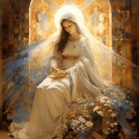 Mary Immaculate, Spiritual Photos, Worship Art, Virgin Mary Art, Mother Mary Images, Paint Inspo, Blessed Mary, Saint Quotes Catholic, Jesus Christ Artwork