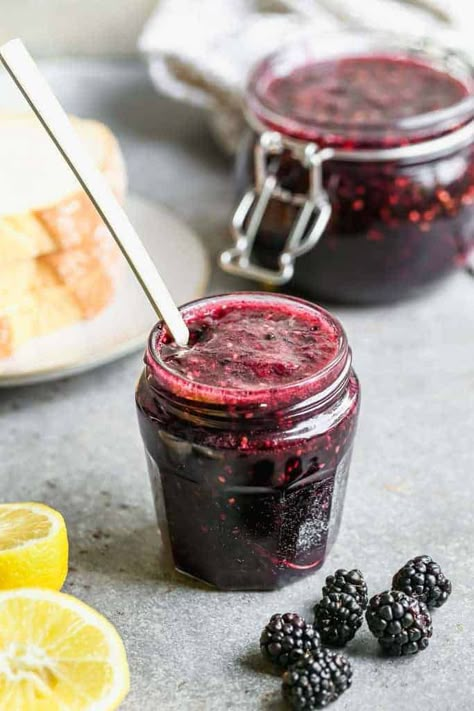 Easy Blackberry Jam Recipe - Tastes Better from Scratch Blueberry Freezer Jam, Homemade Blackberry Jam, Easy Jam Recipe, Blackberry Jam Recipes, Strawberry Freezer Jam, Easy Jam, Freezer Jam Recipes, Chia Seed Jam, Freezer Friendly Meals