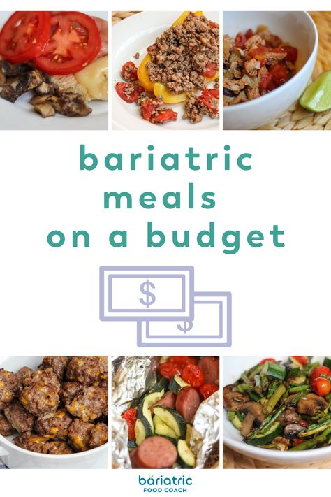 Bariatric Meals on a Budget - recipes on Bariatric Food Coach include cost per serving information. Recipes average less than $2 per serving! It is possible to stay on your post bariatric surgery diet while saving money! Bypass Surgery Recipes, No Cook Bariatric Meals, Bariatric Recipes Sleeve Meals Dinners, Bariatric Recipes Sleeve Liquid Diet, Bariatric Protein, High Protein Bariatric Recipes, Bariatric Recipes Sleeve, Bypass Recipes, Vsg Recipes