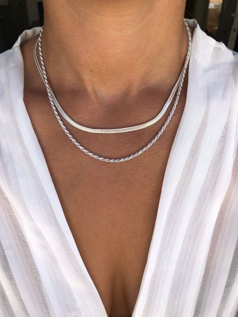 Excited to share the latest addition to my #etsy shop: Silver Necklace, Silver Chain Necklace, Layering Necklace, Dainty Necklace, Delicate Necklace, Gift for Her, Made from Sterling Silver 925. https://etsy.me/2qVTdes #jewelry #necklace #silver #yes #women #silverneck Silver Necklace Simple, Classy Necklace, Metal Pendants, Black Beaded Bracelets, Gold And Silver Jewelry, Boho Jewellery, Necklace Delicate, Jewelry Diamonds, Necklace Layering